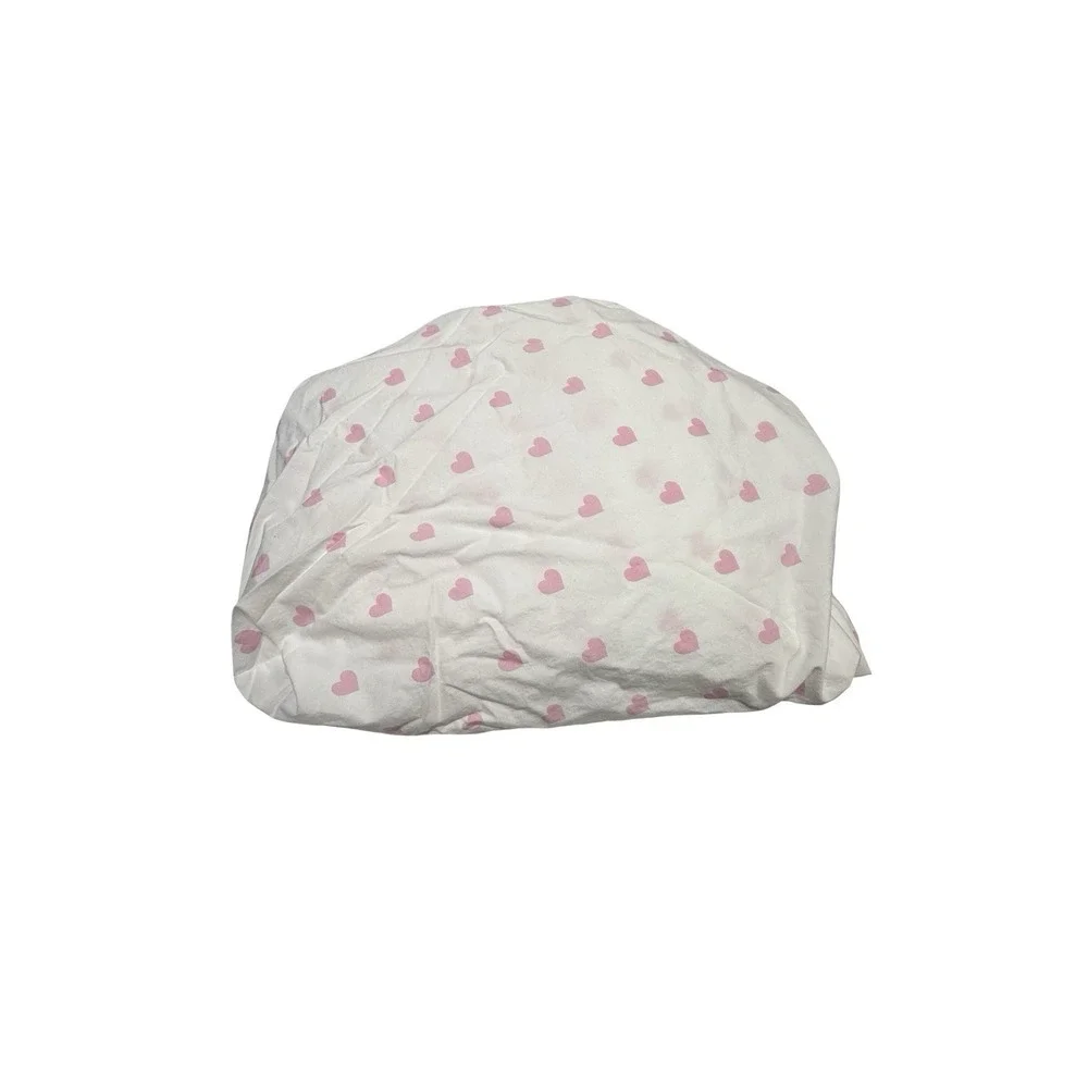 Pottery Barn Kids Twin Fitted Sheet Only Pink Hearts W‎ Organic Cotton Girls